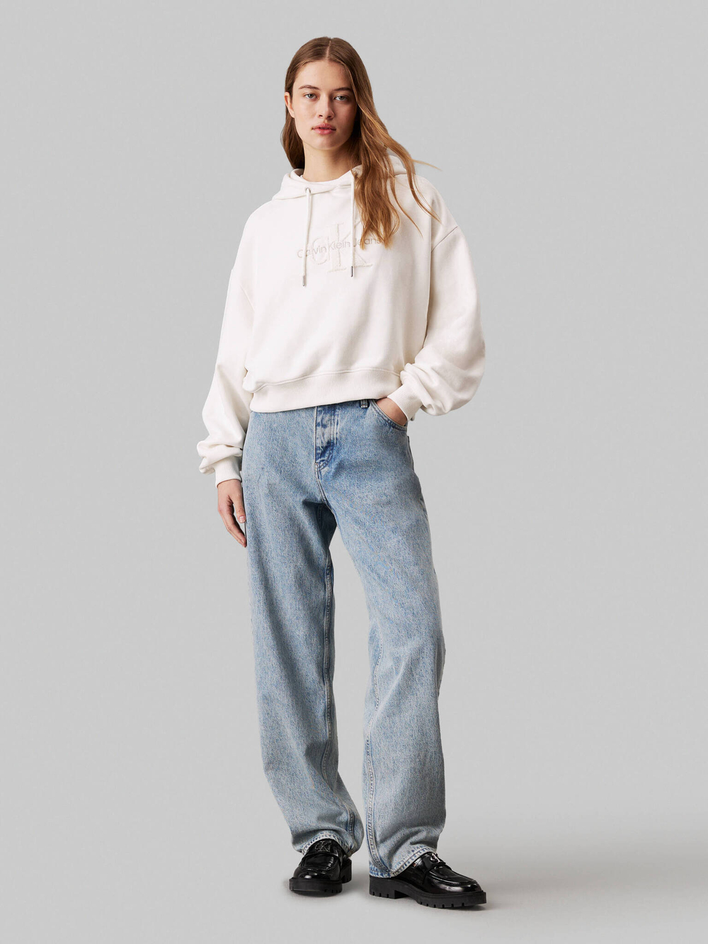 Худи CHENILLE CALVIN KLEIN JEANS - экрю(J20J224170)