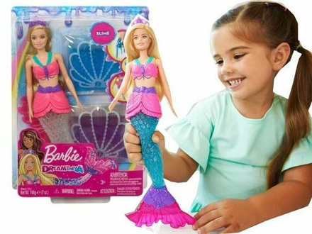 Кукла Mattel Barbie Dreamtopia - Mermaid Glitter Slime Кукла-русалочка с хвостом из слайма - Барби GKT75