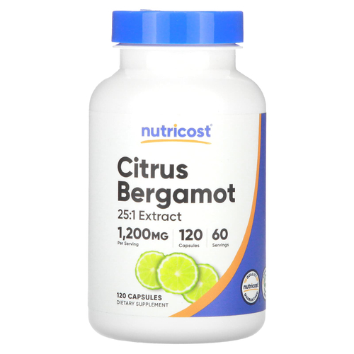 Nutricost, Цитрусовый бергамот, 120 капсул (600 мг в каждой капсуле)