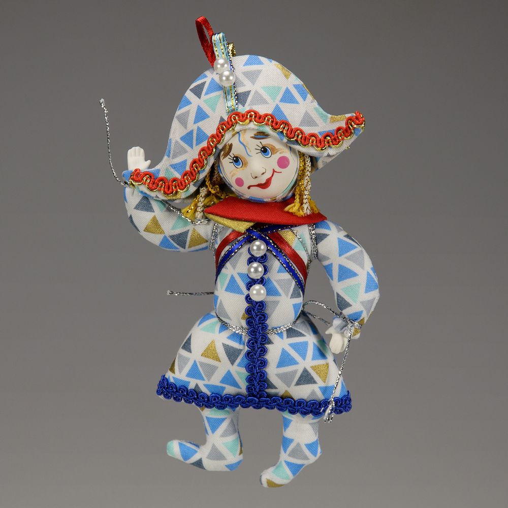 Ёлочная игрушка Арлекин в треуголке