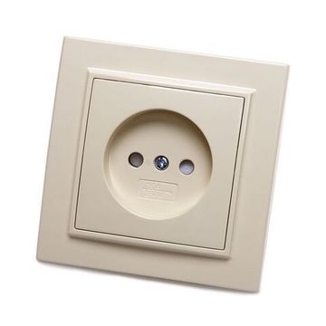 Розетка ЭРНА 1-местная слоновая кость б/з 250В 10А PST10-9009-02