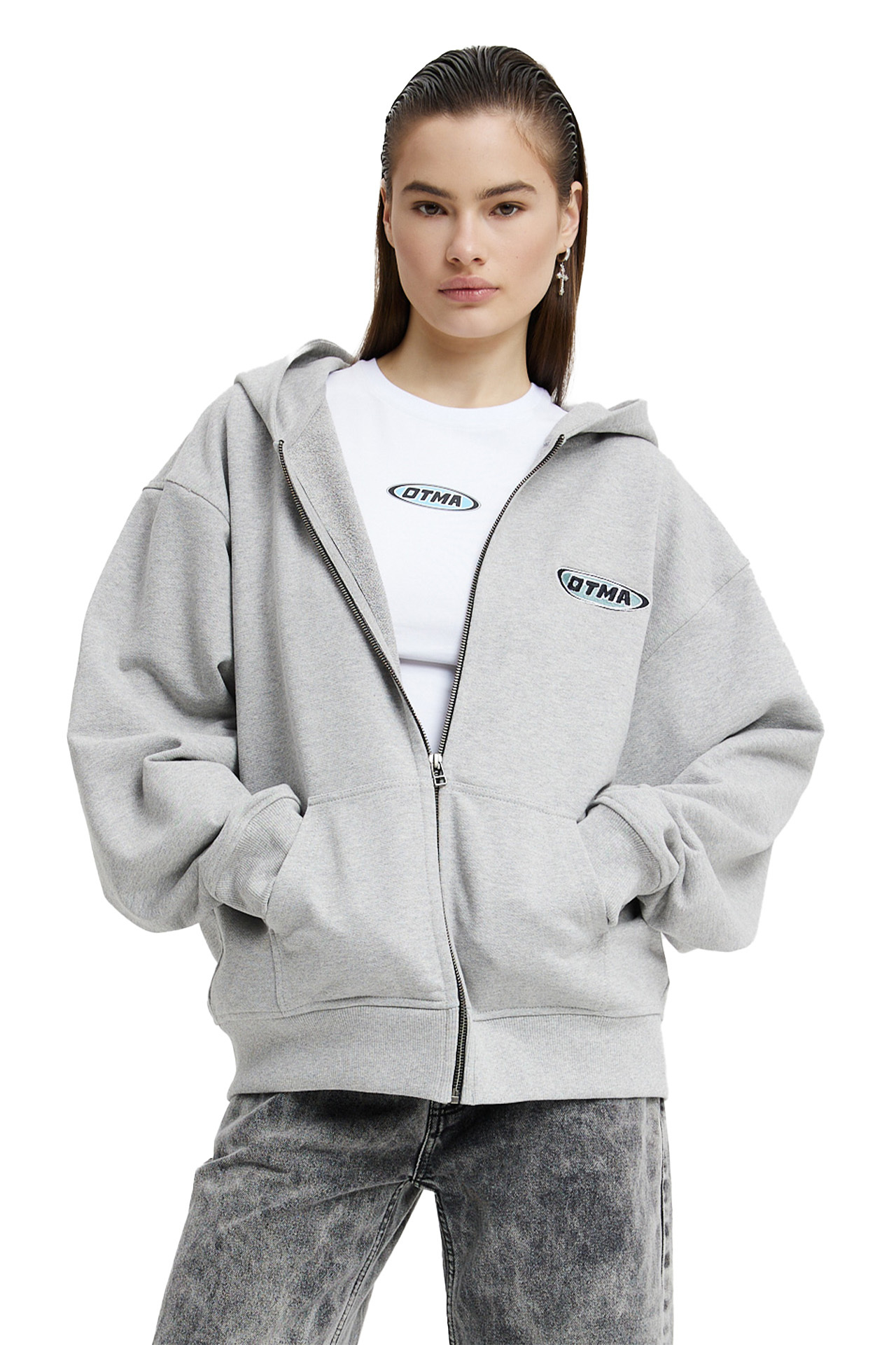 Худи на молнии "GREY"