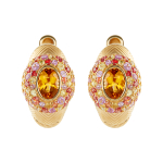 Серьги с Цитринами, Розовыми, Желтыми и Оранжевыми Сапфирами, E0087-0/5
