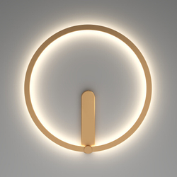 DK5035-SG Бра ROUND со светодиодом, IP20, 24W, 3000/4000/6500K, матовое золото, алюминий