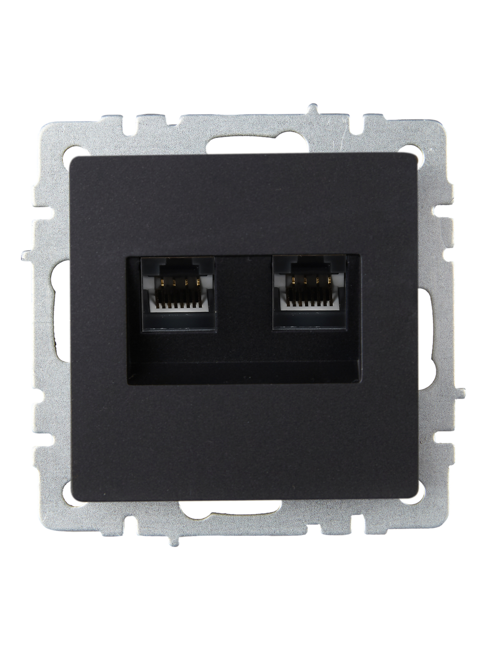 BRITE Розетка компьютерная двойная RJ45 кат.6 РК11-2-БрЧ черный IEK