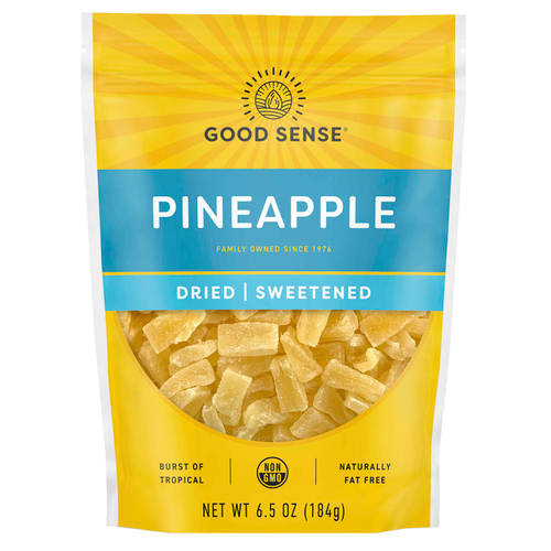 Good Sense, ананас, сушеный и подслащенный, 184 г (6,5 унции)