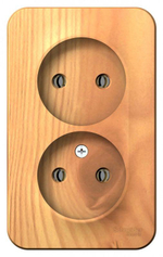 Розетка 2-м ОП Blanca 16А IP20 250В без заземл. без защ. шторок с изолир. пластиной ясень SE BLNRA000215