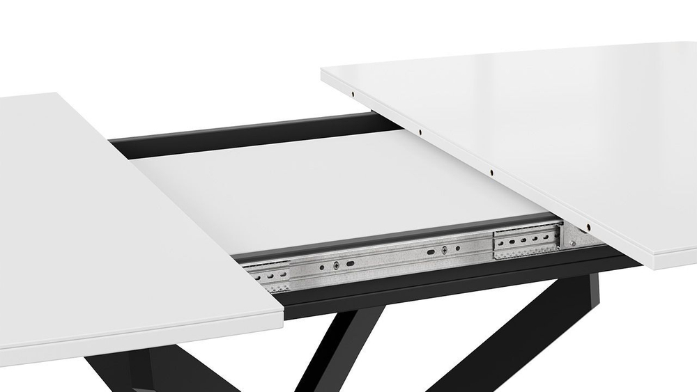 Стол кухонный обеденный раздвижной Черный муар/Стекло матовое черный мрамор 134(173)х90х75 см