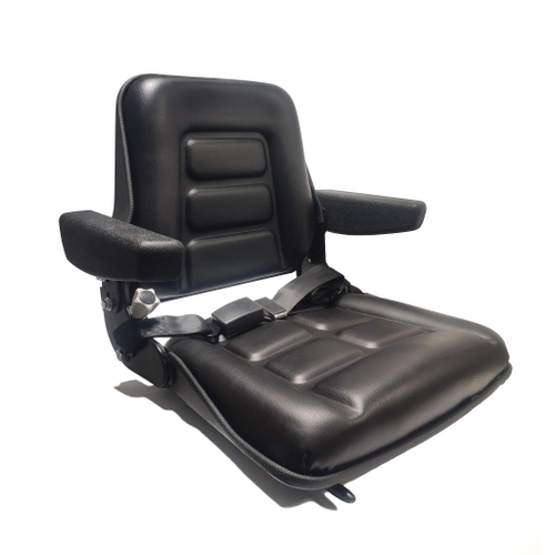Сиденье универсальное для спецтехники, манипулятора, погрузчика / складное с подлокотниками и ремнем безопасности
