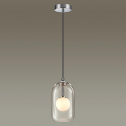 4953/1 PENDANT ODL22 000 хром/ белый/прозрачный/стекло Подвес G9 1*40W LOSTAR