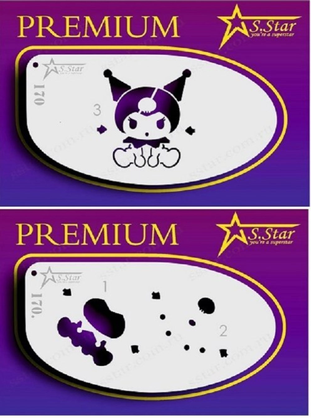 Трафарет для аквагрима S.STAR 170 Куроми