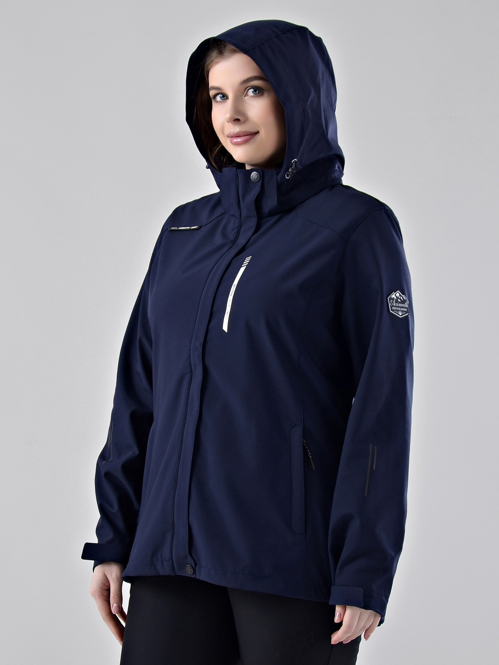 Женская куртка-виндстоппер софтшелл на флисе БР 221/21836-1_208 Темно-синий