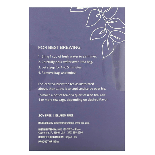 Dr. Mercola, Solspring®, Biodynamic®, органический гималайский белый чай, 18 чайных пакетиков, 36 г (1,27 унции)