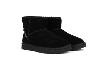 UGG Mens Classic Mini Deco Suede Boot Black