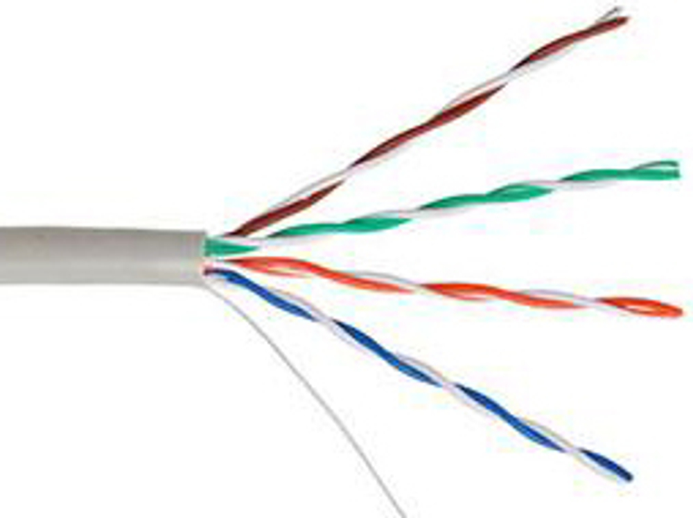 Кабель витая пара U/UTP 5e кат. 4 пары Netlan EC-UU004-5E-PVC-GY