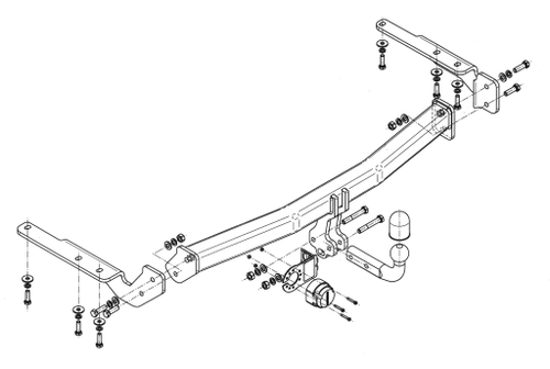 Фаркоп на Toyota Highlander 2010-2014 (паспорт и сертификат в комплекте)(без электрики) Steinhof.T-141