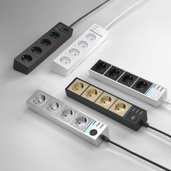Розеточный блок + USB Werkel WL20-04-03 (белый, черный)