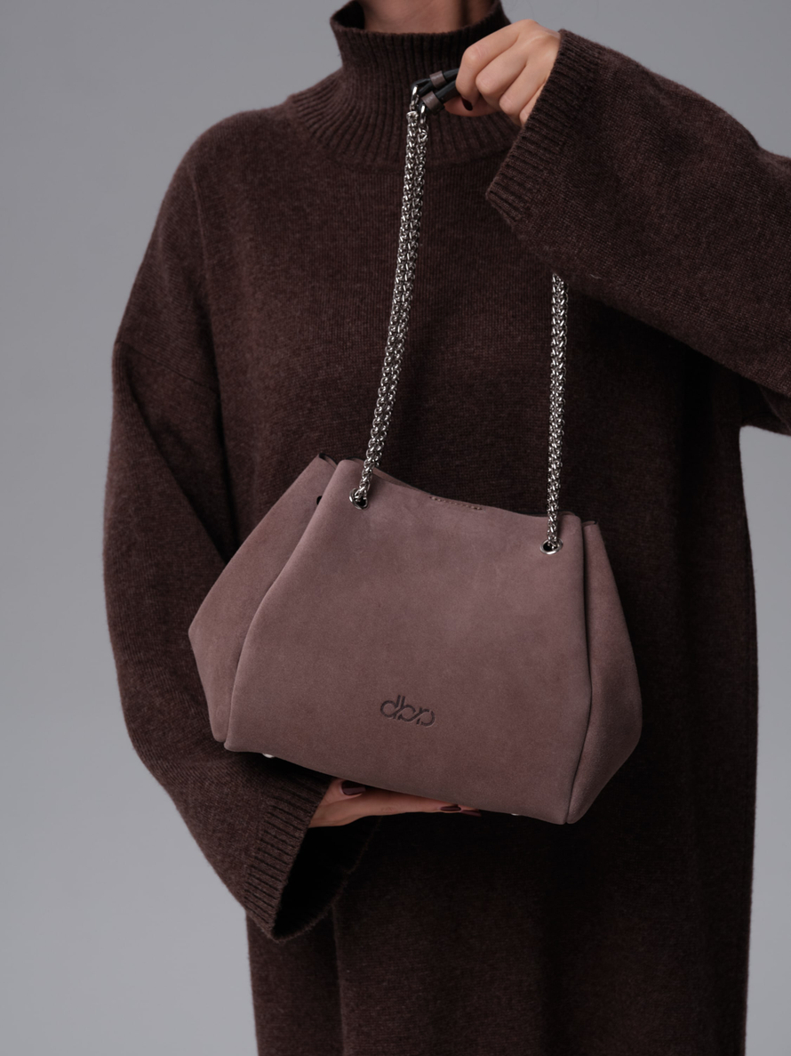 Замшевая сумка DBR 31202 капучино/велюр