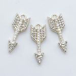 Подвеска Стрела, цвет золото, фианиты, размер 18*7 мм, цена за 1 шт