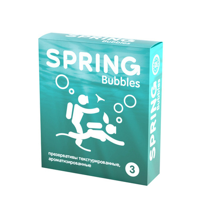 SPRING Bubbles - Презервативы с пупырышками, 3шт.