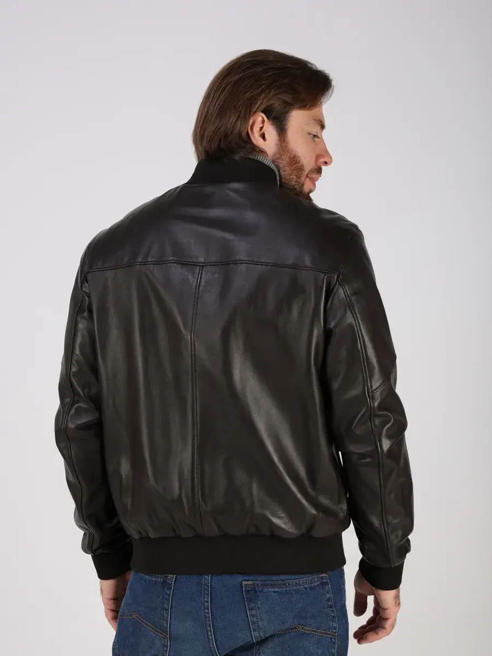 Кожаная куртка демисезонная Турция бомбер