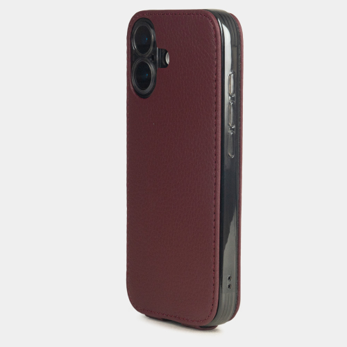 Чехол для iPhone 17 из кожи теленка, бордового цвета