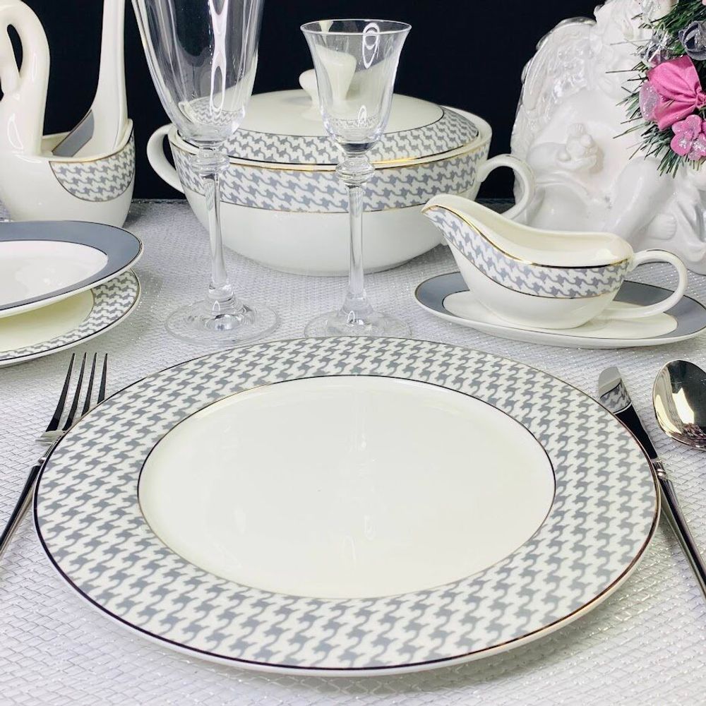 Lenardi 145-402 Набор из 6 тарелок 27см EARL GREY в под.уп.(х5)Костяной фарфор