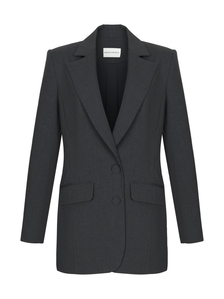 Жакет однобортный в полоску