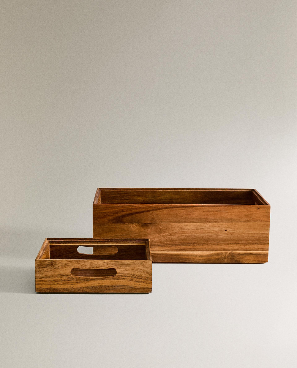 Zara Home Коробка для хранения из дерева, цвет бежевый, 20 см