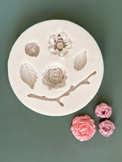 Молд силиконовый для творчества " Японский цветок 2" диаметр молда 9 см / Форма для мыла, воска, гипса и полимерной глины