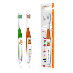 Зубная щетка Dentissimo, для детей от 6 лет, с разноуровневыми щетинками, оранжевая