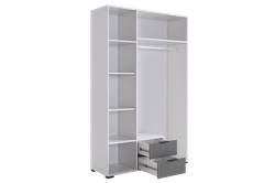 Шкаф трехдверный "Зефир" 109.02, (Белое дерево/Серый (эмаль))