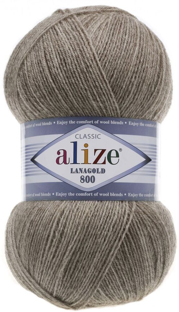 ALIZE &quot;LANAGOLD 800&quot;, 49% шерсть, 51% акрил, 100 гр, 800 м, 207 светло-коричневый