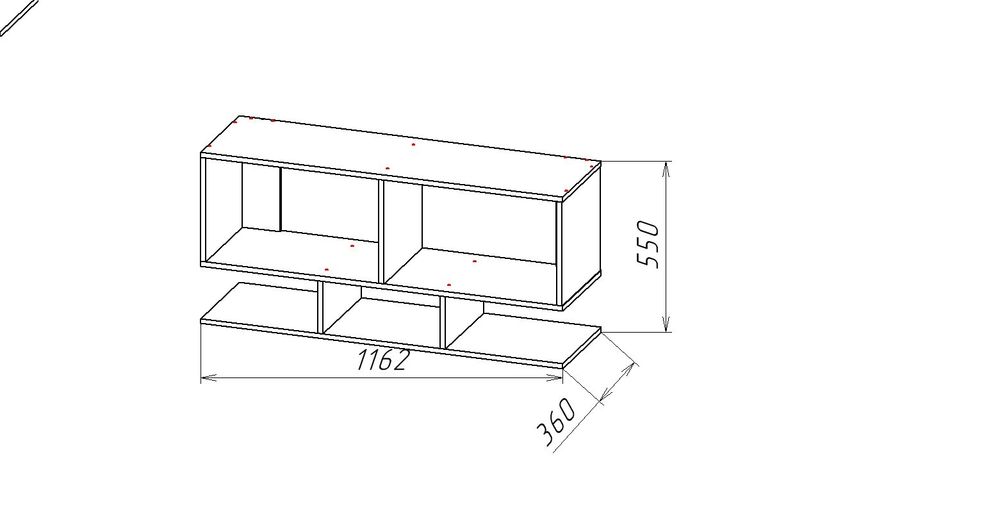 Геометрия-11 полка навесная Белый/делано светлый