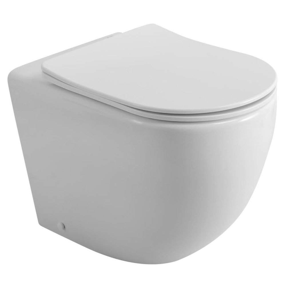 Приставной унитаз BelBagno SFERA-TOR BB2141CB-TOR/SC безободковый с сиденьем и смывом TORNADO