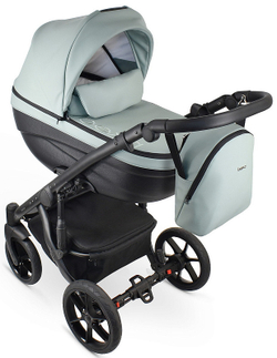 Детская коляска Bexa Ideal Eco 3 в 1 с автокреслом Avionaut Cosmo IE04 черный+шалфей кожа