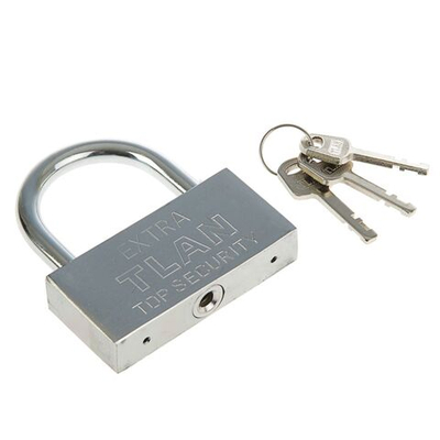 Широкий навесной замок с 3 ключами