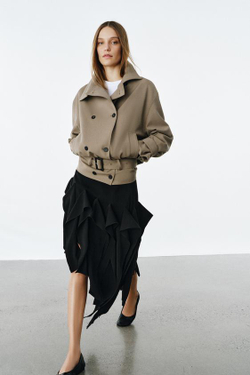 ZARA ЮБКА АСИММЕТРИЧНОГО КРОЯ — ZW COLLECTION, ЧЕРНЫЙ