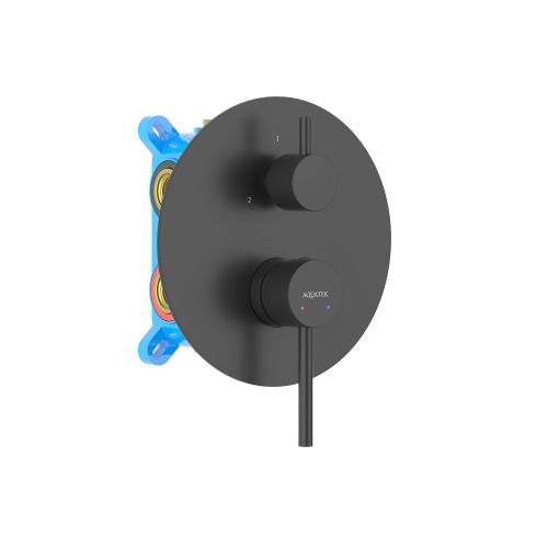 Смеситель для ванны 3 режима (внешняя и скрытая часть) AQUATEK, матовый черный AQ1347MB ЕВРОПА