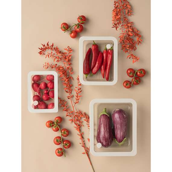 Контейнер для запекания и хранения стеклянный с вакуумным эффектом, 2,6 л, молочный