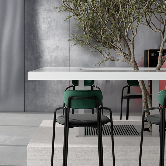 Стул барный ror, round, велюр, черный/темно-зеленый/черный