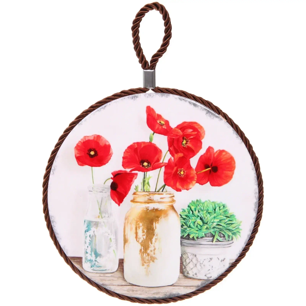 Подставка керамическая 16 см «Букет маков»