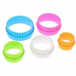 Набор вырубок для теста и мастики круг/цветок 5 штук 4-10 см