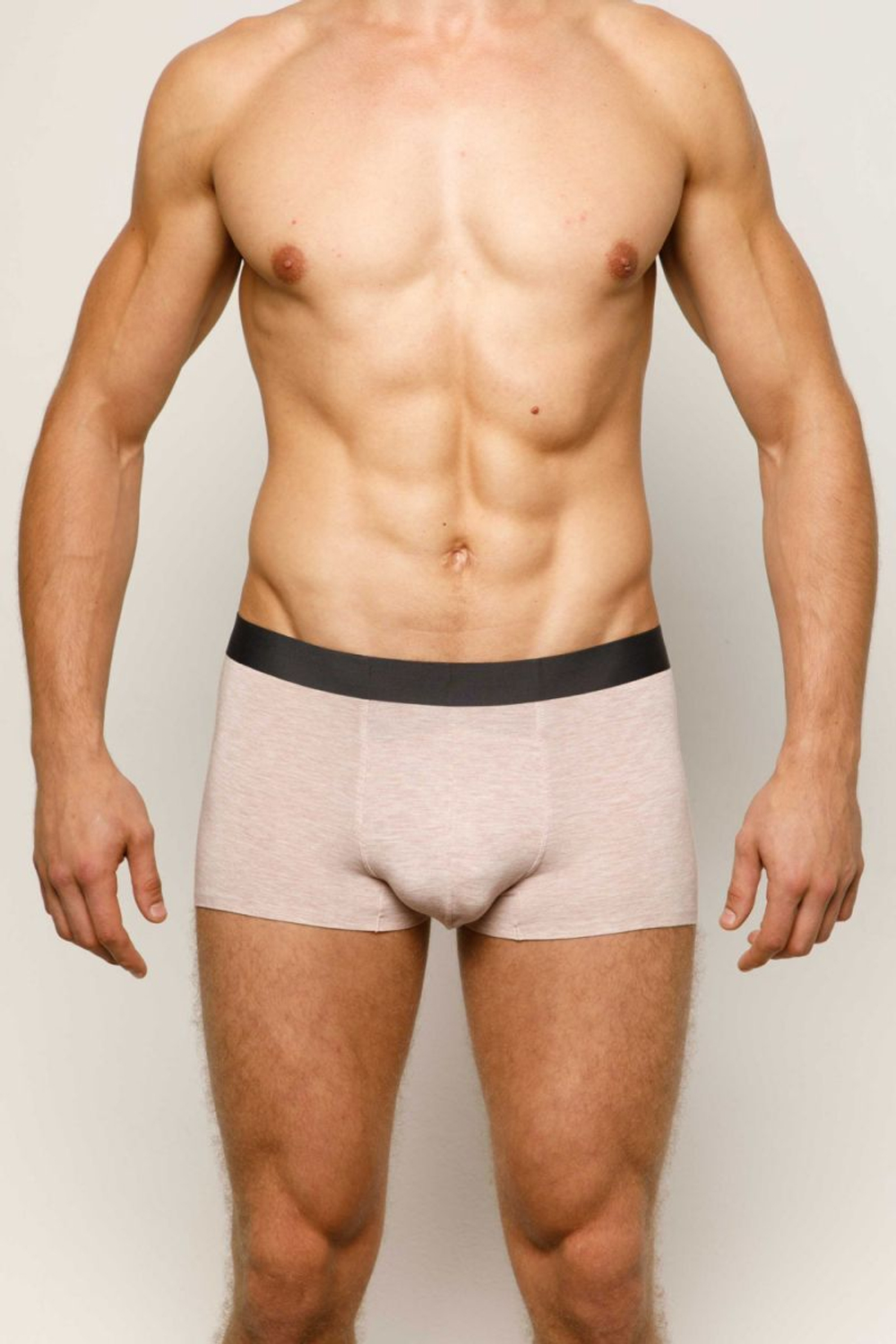 Классические боксеры из меланжевого полотна (Размер: M) (Цвет: светло-серый)