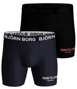 Мужские спортивные боксеры Björn Borg Performance Boxer 2P - black/print