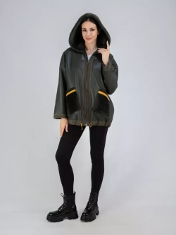 Дубленка натуральная с капюшоном двухсторонняя