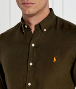 Льняная рубашка POLO RALPH LAUREN - хаки(710829443)