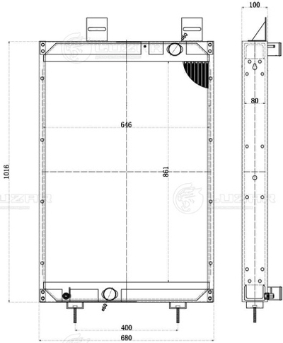 LRc 3094 -  Радиатор охлаждения для автобусов Higer KLQ 6119/6129 с дв. Cummins