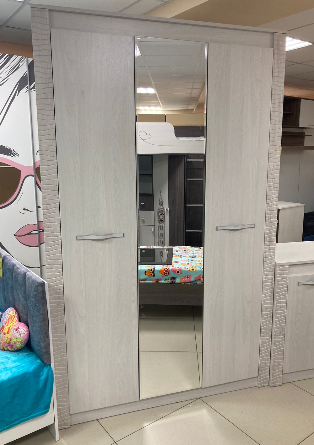 Шкаф 3-х ств Монако ШК-38 ясень белый