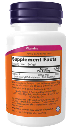 Now Foods Vitamin A 10000 ME 100 softgels, Витамин А